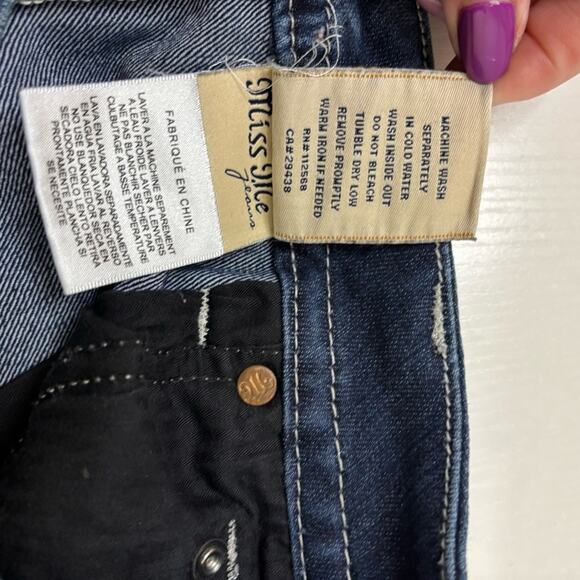 Miss Me Blue Bling Boot Cut Jeans with Embroidered Back Pockets Size 28 A0007 - Picture 8 of 12